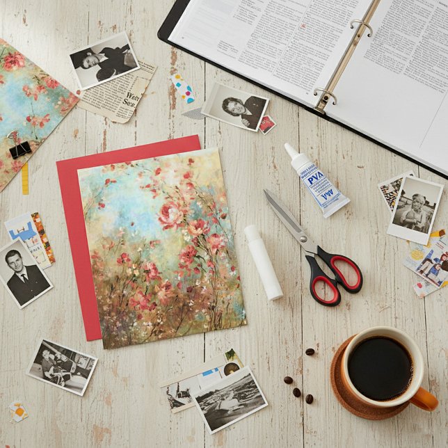 Vintage rosa blommigt - skrapboksbakgrund papper (Skapare uppladdad)