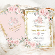 Vintage Rosa Blommigt Tea Party Födelsedagsfest