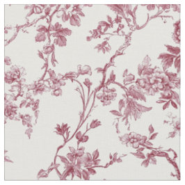 Vintage Rosa Blommönster Toile Tyg