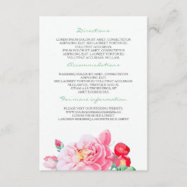 Vintage Rosa Blommor Bröllopsdetaljer - Informatio Tilläggskort