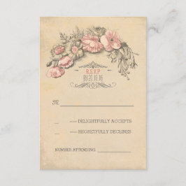 Vintage rosa blommor chic av andningsvätska OSA kort