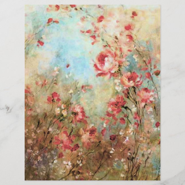Vintage rosa blomster origami papper (Framsida)