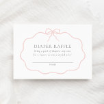 Vintage Rosa Bow Baby Shower Diaper Raffle Biljett Tilläggskort<br><div class="desc">Vänner och familj i inbjudan för att delta i en hårdare ström med detta elegant blåblåblåskorgskort för babyduschskåp.</div>