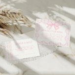 Vintage Rosa Bow Blommigt Baby Shower Bokar för Ba Tilläggskort<br><div class="desc">Uppmuntra dina gäster att ta med en bok för att utöka din lilla bibliotek. Utformningen har ro-mönstrad bakgrund och vattenfärgsbåge,  kompletterad med vintagens typografi.</div>