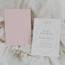 Vintage Rosa Bow Girl Baby Shower