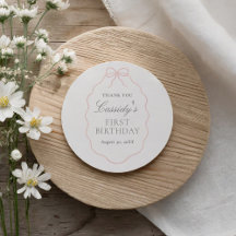 Vintage Rosa Bow Girl Birthday