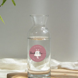 Vintage Rosa bröllop Runt Klistermärke