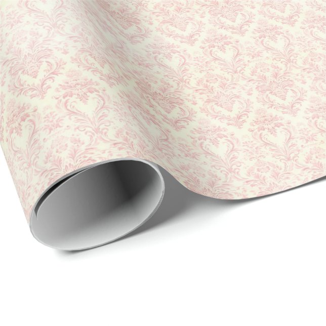 Vintage Rosa Coquette Presentpapper (Rullad Hörn)