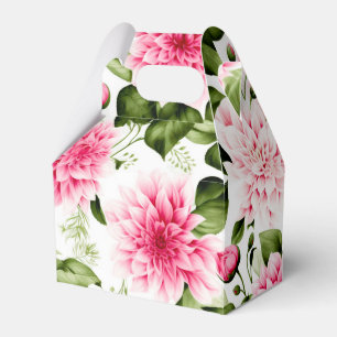vintage Rosa Dahlias Blommönster bröllop tårta Presentaskar