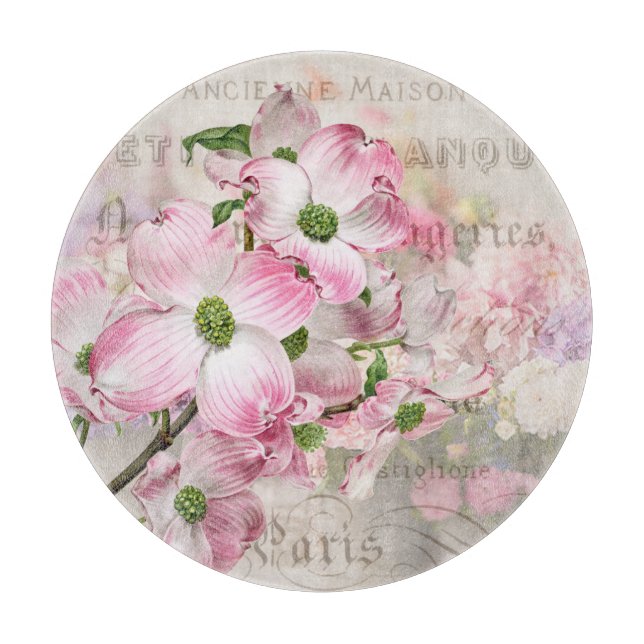 Vintage Rosa Dogwood Blommars Clearboard (Framsidan)