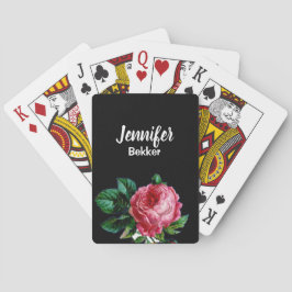 Vintage rosa - eget namn svart casinokort