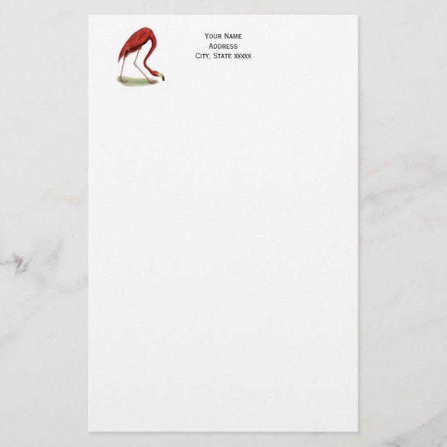 Vintage Rosa Flamingo #1 Brevpapper (Framsida)