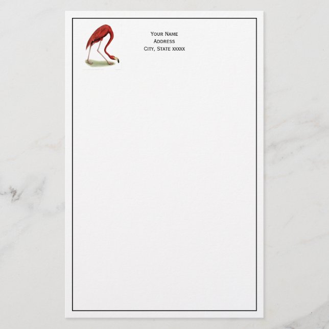 Vintage Rosa Flamingo #1 Brevpapper (Framsida)
