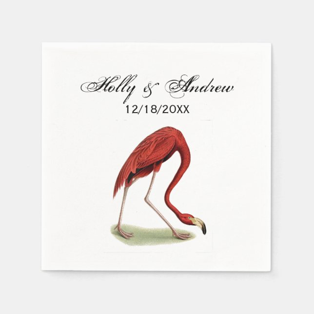 Vintage Rosa Flamingo #1 Pappersservett (Framsidan)