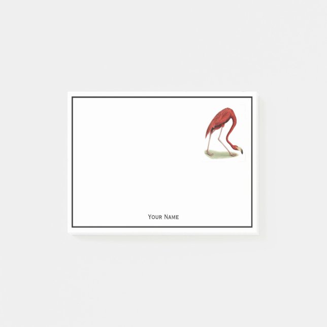 Vintage Rosa Flamingo #1 Post-it Block (Framsida)