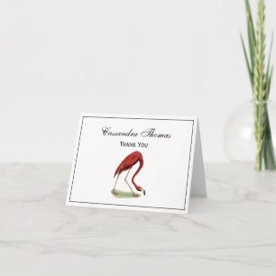 Vintage Rosa Flamingo #1 Tack Kort