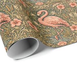Vintage rosa flamingo art nouveau-design presentpapper
