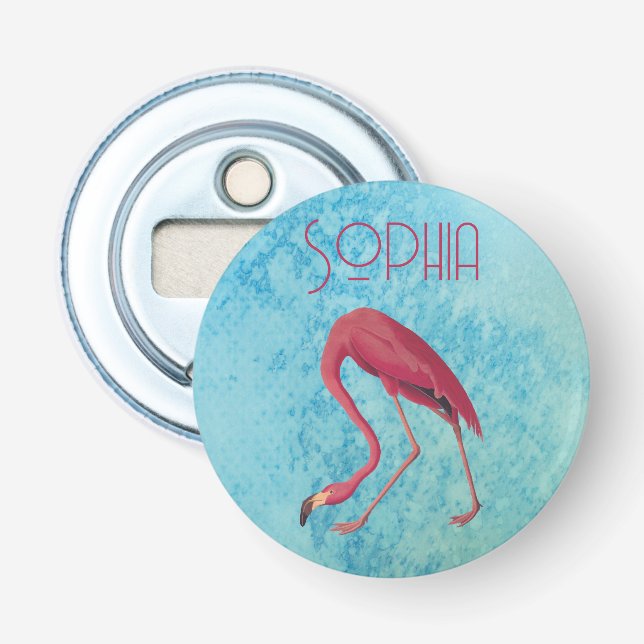 Vintage Rosa Flamingo Flasköppnare (Framsidan)