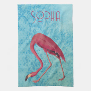 Vintage Rosa Flamingo Kökshandduk