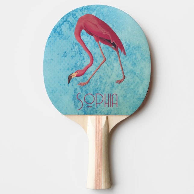 Vintage Rosa Flamingo Pingisracket (Framsidan)