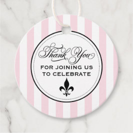 Vintage Rosa Fleur de Lis Paris Bröllop Gåvor Etiketter