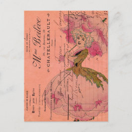 Vintage Rosa Flower Fairy Vykort