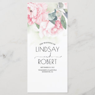 Vintage Rosa Flowers Elegant bröllop Program
