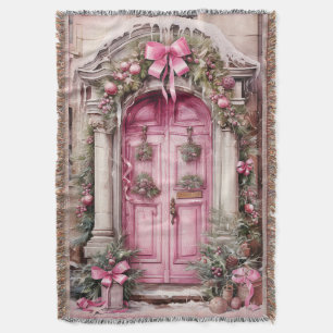 Vintage Rosa Front Door Pillars Garland Bows Filt