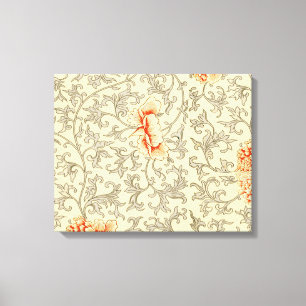 Vintage Rosa Grått Artwork Botanisk Blommigt Canvastryck