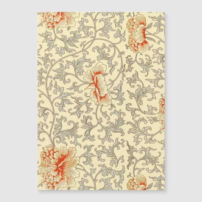 Vintage Rosa Grått Botanisk Blommigt (Framsida)