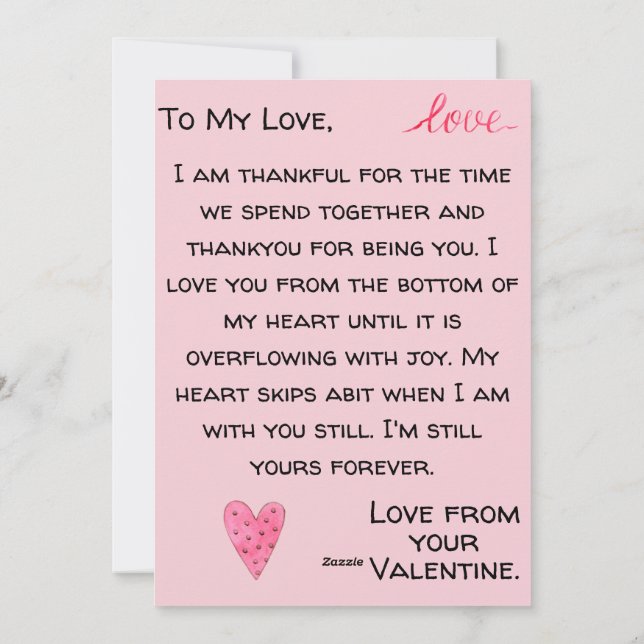 Vintage Rosa Heart Personlig Valentine Card Julkort (Baksida)