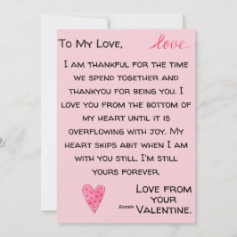 Vintage Rosa Heart Personlig Valentine Card Julkort