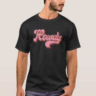 Vintage Rosa Howdy Rodeo Westerna Land södra T Shirt