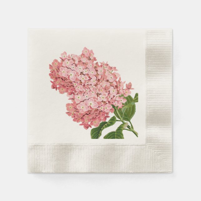 Vintage Rosa Hydrangea, Anpassad Pappersservett (Framsidan)