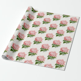 Vintage Rosa Hydrangea Blommönster Gift Presentpapper