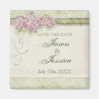 Vintage Rosa Hydrangea - Bröllop In - Magnet