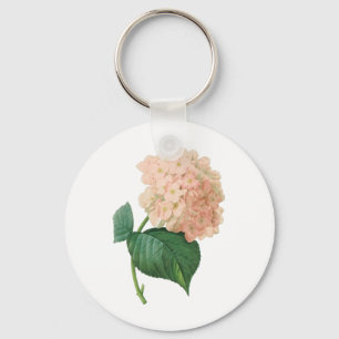Vintage Rosa Hydrangea Hortensia Blomma av Redoute Nyckelring