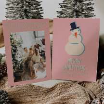 Vintage Rosa Illustrated Cream Snögubbe jul
