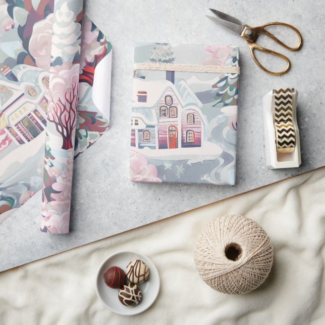 Vintage Rosa jul Presentpapper (Hantverk)