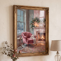 Vintage Rosa Jul Storstuga Cottagecore