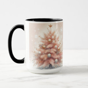 Vintage Rosa Julgran Kaffe Mugg Kopp