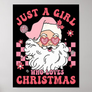Vintage Rosa Jultomten jul Girls Helgdag X Poster