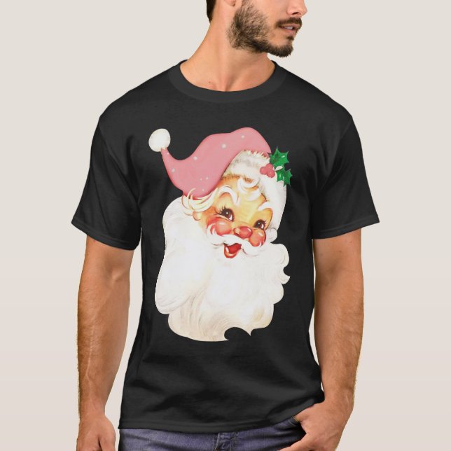 Vintage Rosa Jultomten Rosa -  - jul T Shirt (Framsida)
