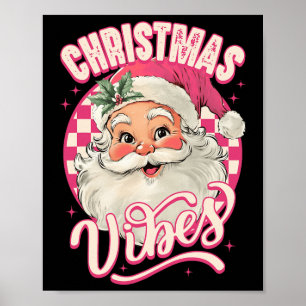 Vintage Rosa Jultomten Rosa jul Vibes Paja Poster