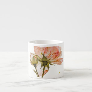 Vintage Rosa Knopp Keramikkopp i Liten Storlek Espressomugg