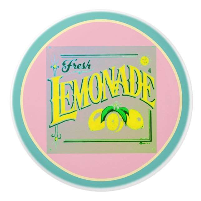 Vintage rosa lemonade lemonade rosa gult söt knopp (Framsidan)
