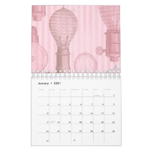 Vintage Rosa Light Lökar Retro Älskare Electrica Kalender