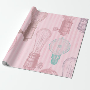 Vintage Rosa Light Lökar Retro Älskare Electrica Presentpapper