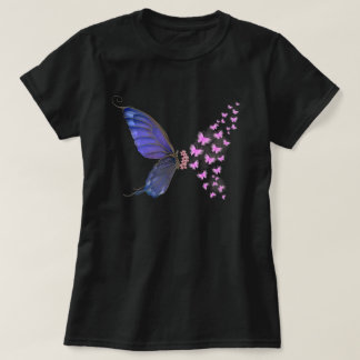 Vintage Rosa Lila Butterfly Flower Blommigt T Shirt