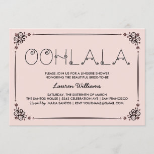 Vintage Rosa Lingerie Shower-inbjudningar Ola La L Inbjudningar